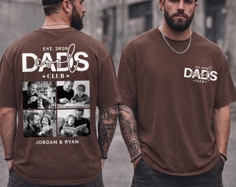 Comfort Colors® Personalized Cool Dad Photo Shirt, Dad Gift Custom, Father's Day T-Shirt with Kida Name, Cool Dad Club Photo Shirt