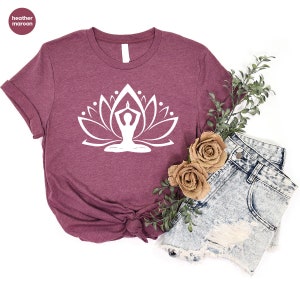 Yoga Gifts, Flower Shirt, Yoga Shirt, Positive Shirt, Meditation T-Shirt, Spiritual Shirt, Yoga Outfit, Women Shirt, Gift for Her image 2