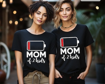 Mom Of 2 Kids Shirt, Gifts for Mom, Mama Shirt For Mothers Day Gift From Daughter, Mothers Day Shirt, Cool Mom, Pregnancy Announcement