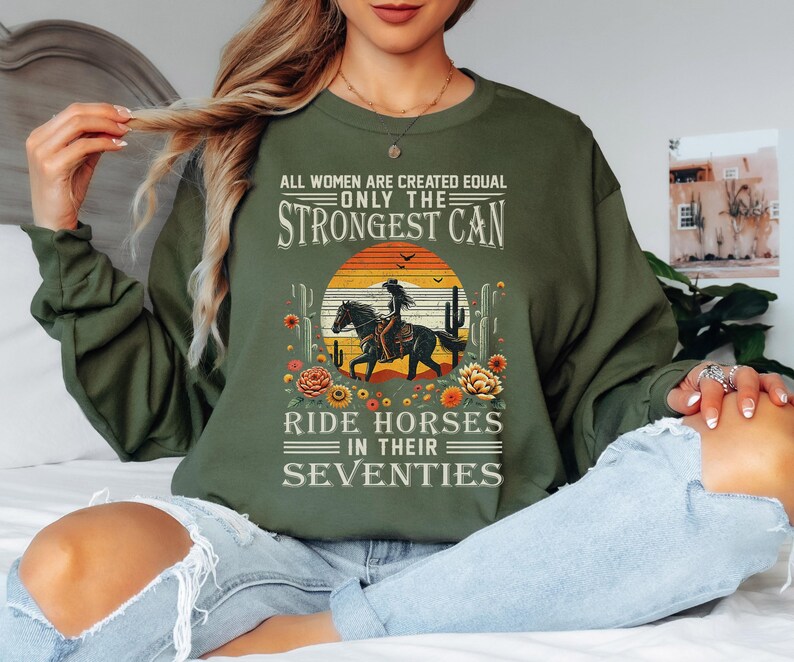 Empowering Horseback Riding Shirt, Vintage Silhouette Design for Strong ...