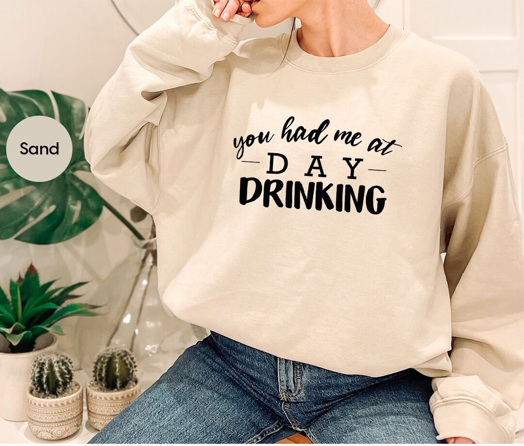 Women's "You Had Me At Day Drinking" Tank Top - Funny Drinking Shirt, Cotton Blend - View #4