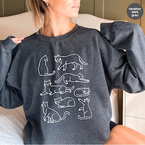 Sudadera con Gato, Regalo para Amantes de los Gatos, Sudadera Divertida con Gato, Sudadera con Gato Bonita, Regalo para Mamá Peluda, Sudadera con Gato Bonita