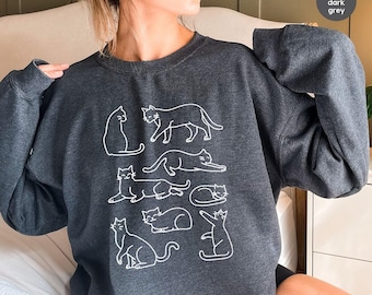 Cat Sweatshirt, Cat Lover Gift, Funny Cat Sweatshirt, Cute Cat Sweatshirt, Gift For Fur Mom, Cute Cat Sweatshirt