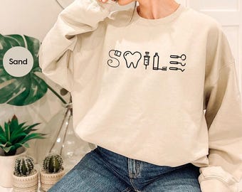 Dental Hoodies and Sweaters, Dental Assistant Sweatshirt, Dentist Long Sleeve Tee, Dental Hygienist Gift, Dental Student Gift, Tooth Hooded