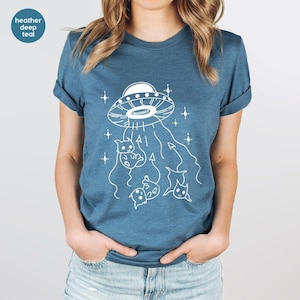 Funny Cat Shirt, Cat T Shirt, Cat T-Shirt, Catduction TShirt, Cat Are Aliens Tee, Funny Cat T Shirts, Cat Lovers Shirt, Cat Owner Gift image 2