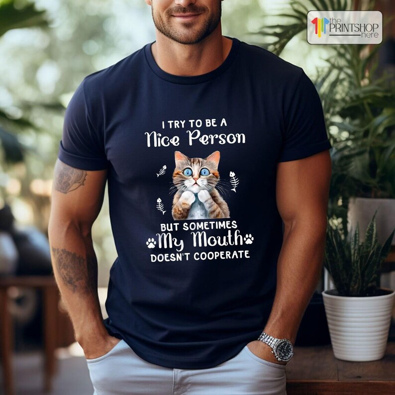 Cat Enthusiast Shirt, Hilarious Cat Tee, Cat Mom Top, Funny Quote Shirt, Adorable Cat Shirt, Birthday Present, Cat Lover T-Shirt image 5
