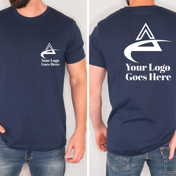 Personalisiertes Massen-T-Shirt, Großhandels-Business-Logo-Shirt, individuelle Firmenlogo-Geschenke, doppelseitiges Logo-Design, Markenlogo-T-Shirt mit V-Ausschnitt