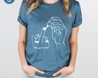 Empowered Women Tee,Feminist Shirt,Feminism T Shirt,Middle Finger Polish,Girl Gang Shirt,Sassy Girl TShirt, Offensive T-Shirt,Manicure Shirt