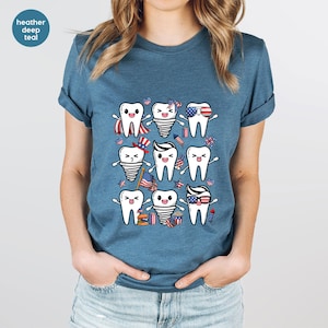 Dentist T-Shirt, Dental Student Gifts, Funny Tooth Clothing, Dental Squad Shirts, American Flag Graphic Tees, Genderneutral Adult Tshirt