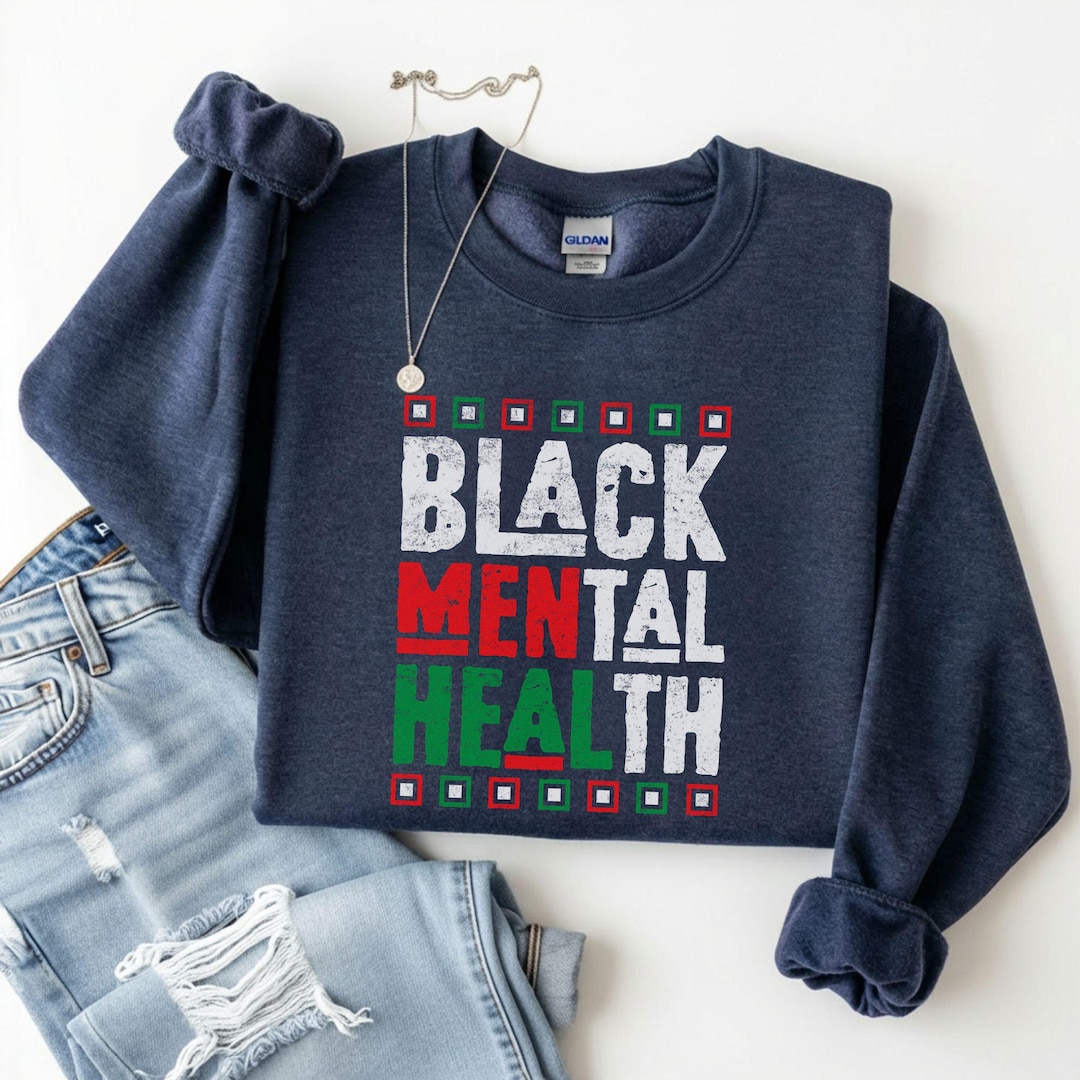 Black Mental Health Graphic Hoodie, Mental Health Awareness Hoodie ...