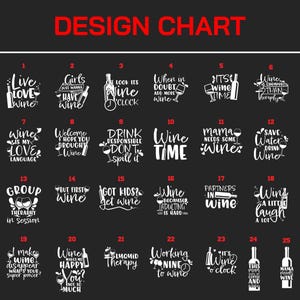 a black and white poster with red lettering