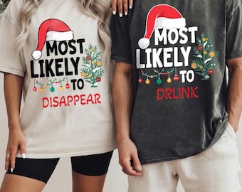 Comfort Colors® Most Likely To Christmas Shirt, Candy Cane Matching Shirt, Family Christmas Outfit, Festive Family Gift, Holiday Party Tee