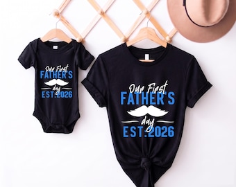 Our First Father’s Day 2026 Shirt, New Parent Gift, First Time Dad Tee, Family Matching Shirt, Cute Daddy Celebration Tee, New Parents Shirt
