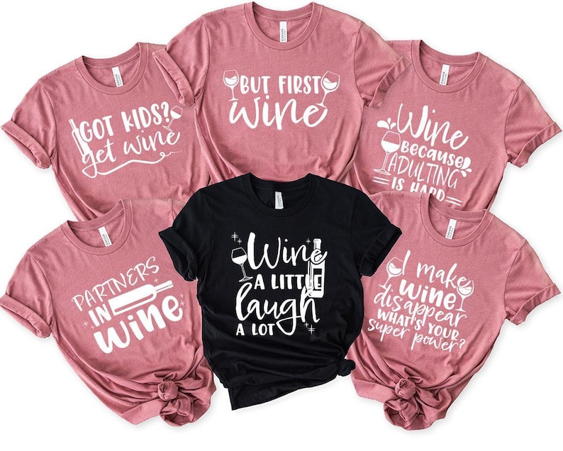 a group of women's t - shirts with sayings on them