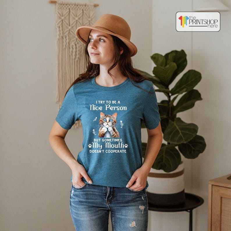 Cat Enthusiast Shirt, Hilarious Cat Tee, Cat Mom Top, Funny Quote Shirt, Adorable Cat Shirt, Birthday Present, Cat Lover T-Shirt image 3