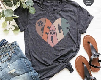 Peace Shirt, Vintage T Shirt, Peace Heart Shirt, Groovy Shirt, Groovy Peace Shirt, Boho Shirt, Shirts For Women, Graphic Tees Vintage