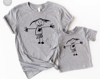 Custom Kids Drawing Shirt, Kids Art Shirt, Custom Gift for Mom, Custom Gift for Dad, Christmas Gift For Her, Grandparents Personalized Gift