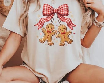 Ginger Bread Couple Shirt, Christmas Ginger Bread Graphic Tee, Festive Holiday Gift, Cute Festive Christmas Sweatshirt
