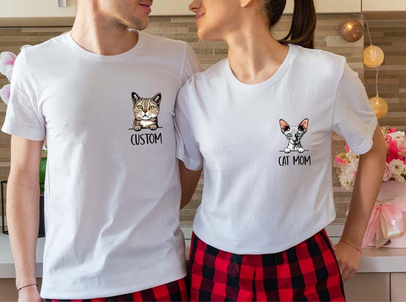 Custom Cat Shirts, Personalized Cat Gifts, Cat Mom Gifts, Cat Dad Clothing, Cat Owner Outfit, Customizable Cat Breed Crewneck Sweatshirt Bild 6