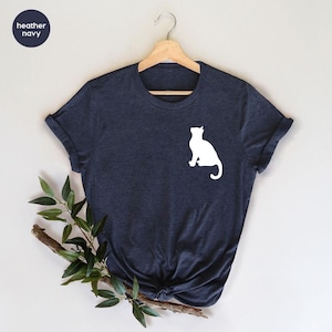 Pocket Cat Shirt, Funny Cat Shirt, Cat Shirt, Cat Lover Shirt, Cat Mom Tee, Women Cat Shirt, Cat Lover Pocket Tee, Cat Mom Shirt