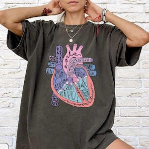 Heart Anatomy Shirt, Nurse Shirt, Anatomy Shirt, Cardiac Nurse Shirt, Cardiologist Anatomical Heart Shirt, Nursing Student,Heart Nurse Shirt