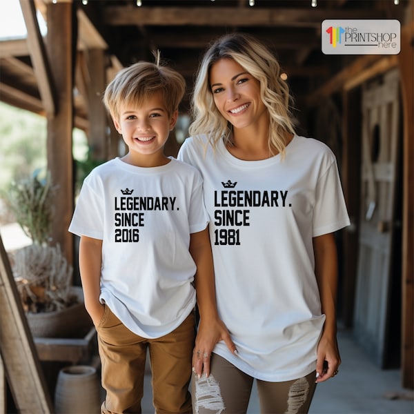 Custom Legendary Since Birthday Shirt, Personalized Birthday Gifts, Unisex Kids Birthday Shirts, Birthday Party Shirts for Birthday Girl