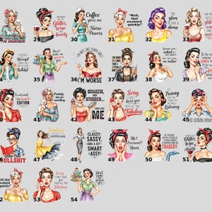 a number of women with different hair colors