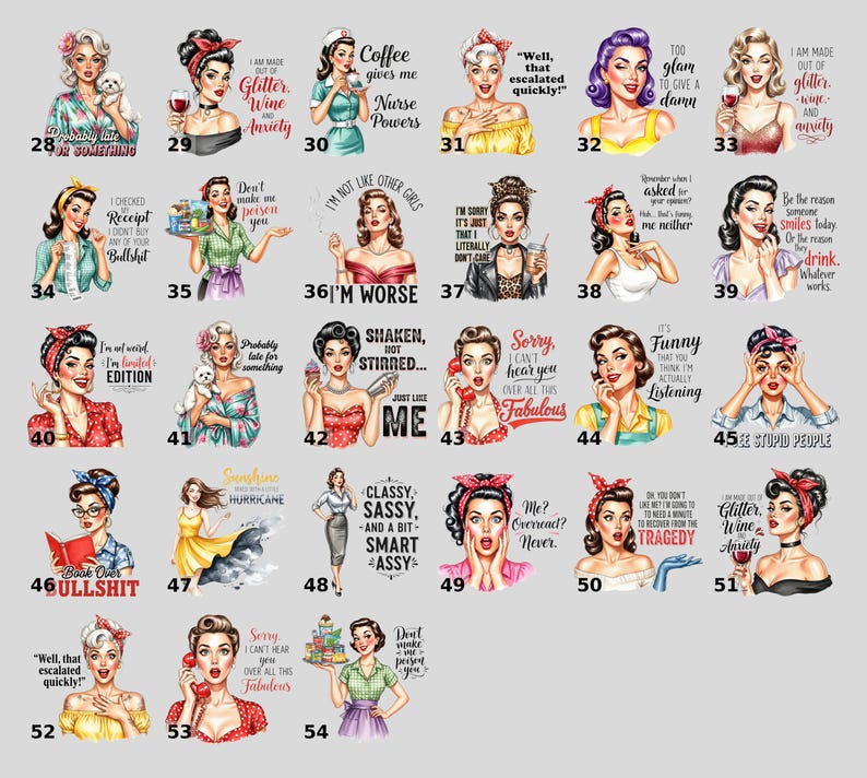 a number of women with different hair colors
