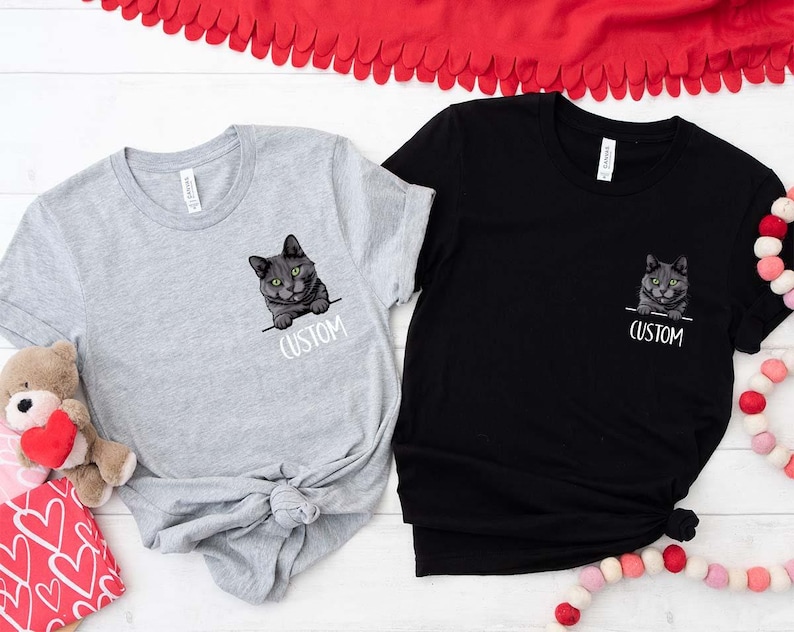 Custom Cat Shirts, Personalized Cat Gifts, Cat Mom Gifts, Cat Dad Clothing, Cat Owner Outfit, Customizable Cat Breed Crewneck Sweatshirt Bild 5