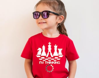 Kids Chess Sweatshirt - Funny "I'm Thinking" Loading Smart Game Long Sleeve Tee - Cute Chess Player Gift