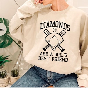 Baseball Shirt Women, Softball Shirts, Womans Cute Shirt, Baseball Shirts With Sayings, Cute Softball Tees, Diamonds Are A Girls Best Friend image 3