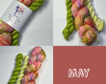 May- My Favorite Mason Jar Flowers-85/15 Fingering Sockset-Lily of the Valley