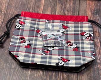 Mickey and Minnie Project Bag -Approx 10x10
