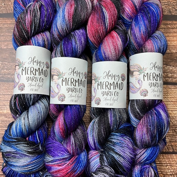 Here Comes A Twister- Fingering Sparkle 75/20/5 SW Merino and Nylon with Stelina