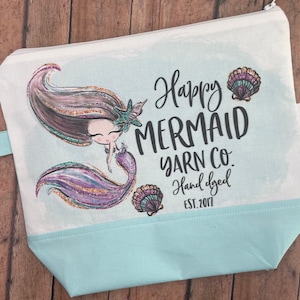 Happy Mermaid Yarn Project Bag Medium Size approx. 10 x 10