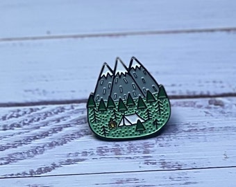 Happy Camper- Enamel Pin- Mountains