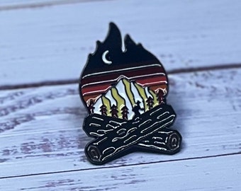 Happy Camper- Enamel Pin- Campfire