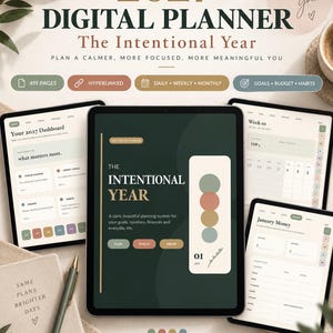Planner Digital 2027 para GoodNotes | Enlaces Diario Semanal Mensual | Metas, Presupuesto & Hábitos