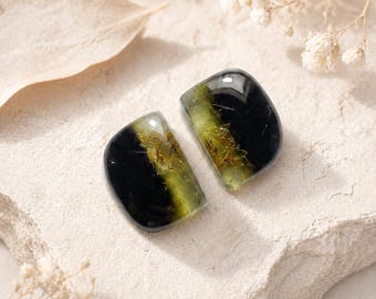 Natural Bi-Color Tourmaline Pair 5.98CT | Matching Pair | Loose Gemstone for Jewelry Making | October Birthstone
