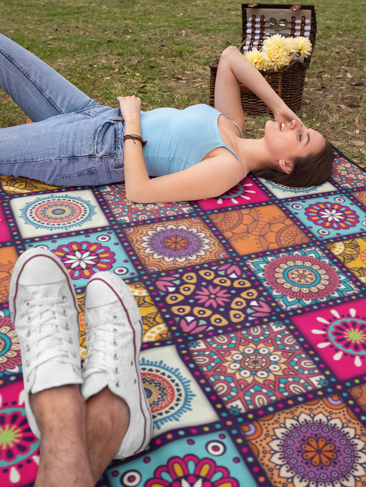 Sand-Free Water Resistant Beach Mat & Picnic Blanket | Ubuy
