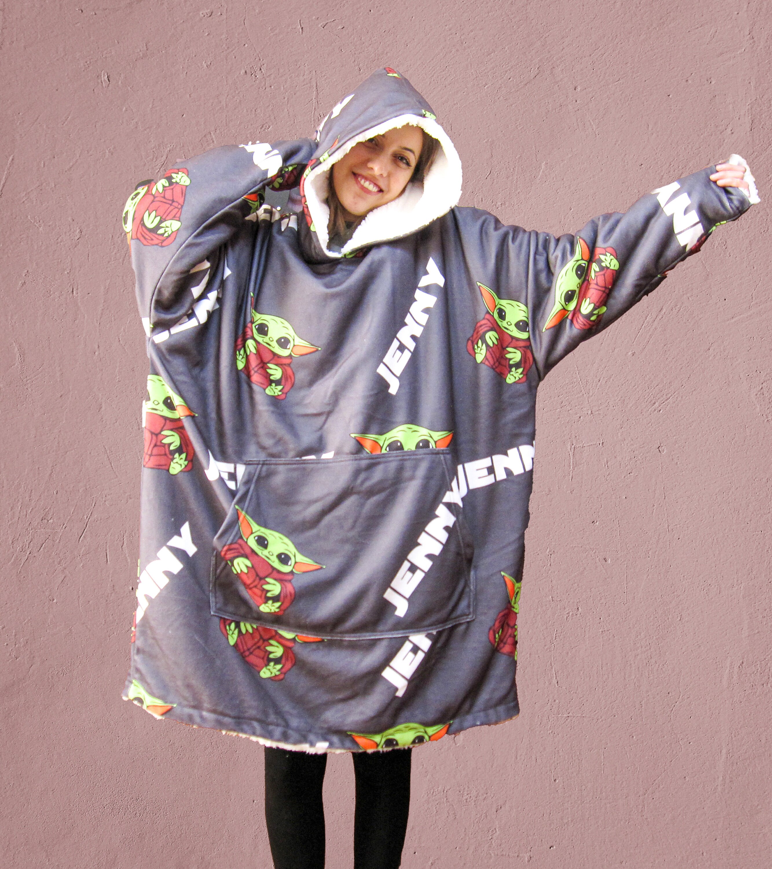 Personalize Baby Yoda Sweatshirt Oversize Hoodie Cozy Etsy