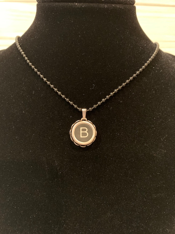 Vintage Typewriter Key Letter Necklace