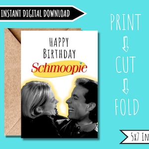 Cartão de aniversário de Seinfeld para impressão | Schmoopie | Presente Seinfeld | Cartão de aniversário engraçado | Cartão de aniversário digital