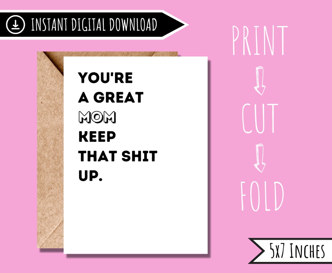 Funny Mothers Day Card Printable Mothers Day Card From Daughter, for