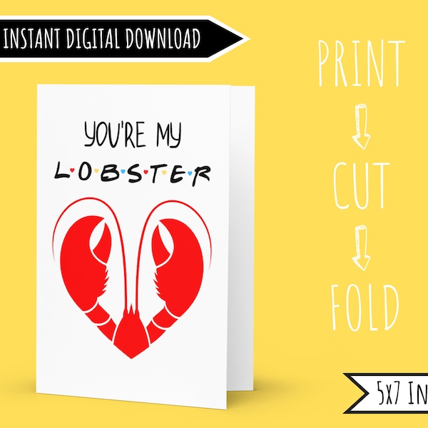 Printable Anniversary Card Lobster - Etsy
