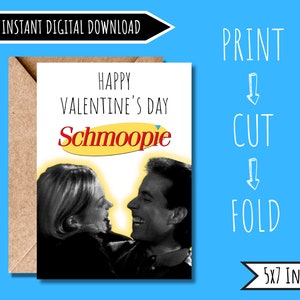 Carte de Saint-Valentin Seinfeld imprimable | Schmoopie | Cadeau Seinfeld | Carte drôle de Saint-Valentin | Carte numérique de la Saint-Valentin | Souvenirs de Seinfeld