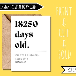 50th Birthday Card | 50th Birthday Gift for Women | 50th Birthday Gift for Men | 50th Birthday Gift for Best Friend|50th birthday gift ideas
