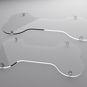 Clear Acrylic Dog Bone Tray: Modern Home Decor with Standoff Feet