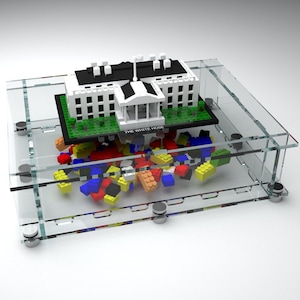 Premium Interlocking Acrylic Display Case for Lego Sets, Action Figures, Collectibles, Showcase Home Storage, Organizing Case 12x9x3
