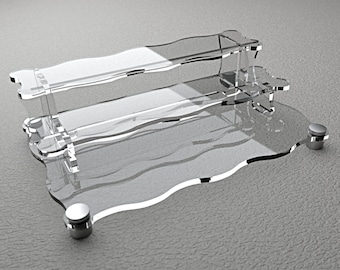 12&quot; Elegant Display Stand - 3-Tier Premium Quality Acrylic Organizer for Cosmetics, Fragrance & Desk. Lower Shelf Version.